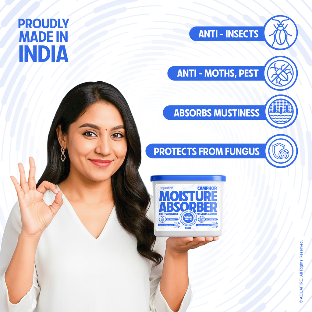 Moisture Absorber, 280g , CAMPHOR , Spill Proof Dehumidifier, Fights Moisture, Prevents Damage & Fungus