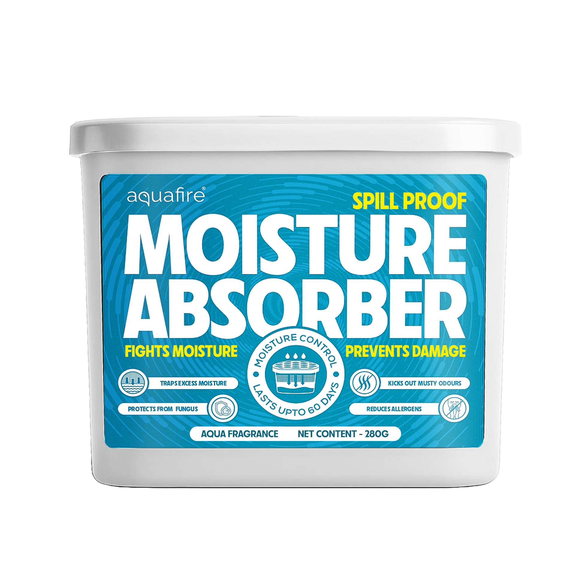 Moisture Absorber, 280g  AQUA, Spill Proof Dehumidifier, Fights Moisture, Prevents Damage & Fungus