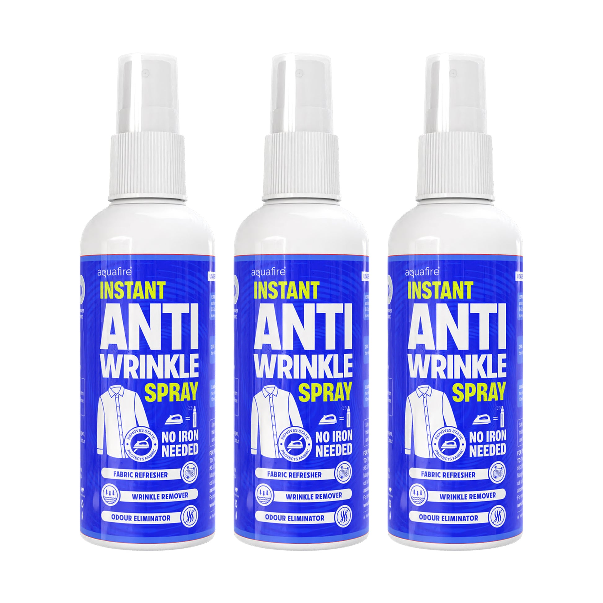 Instant Anti Wrinkle Spray (Pack of 3), No Iron Needed, Fabric Refresher with Odour Eliminator, Made in India (Copy) (Copy)
