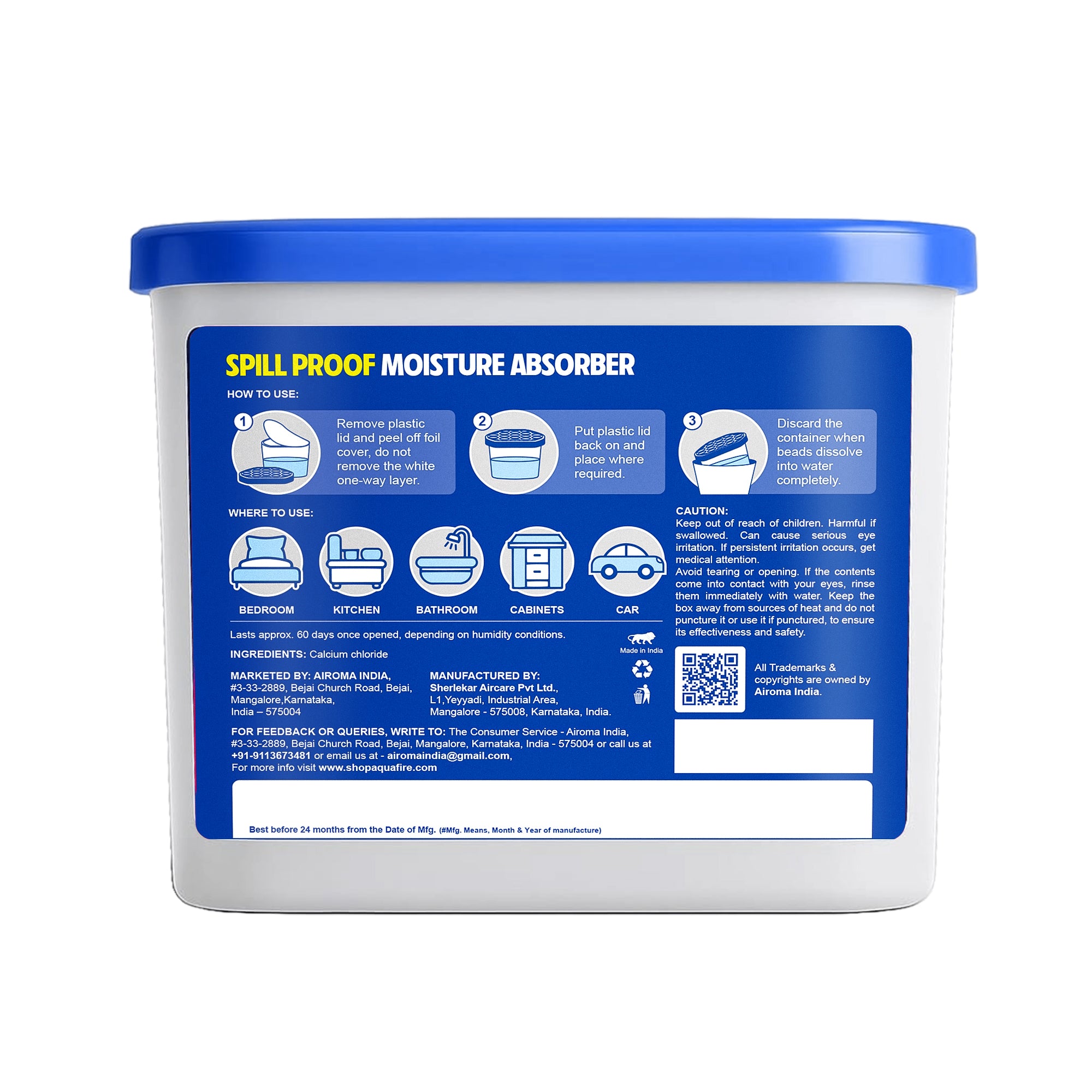 Moisture Absorber, 280g , Spill Proof Dehumidifier, Fights Moisture, Prevents Damage & Fungus