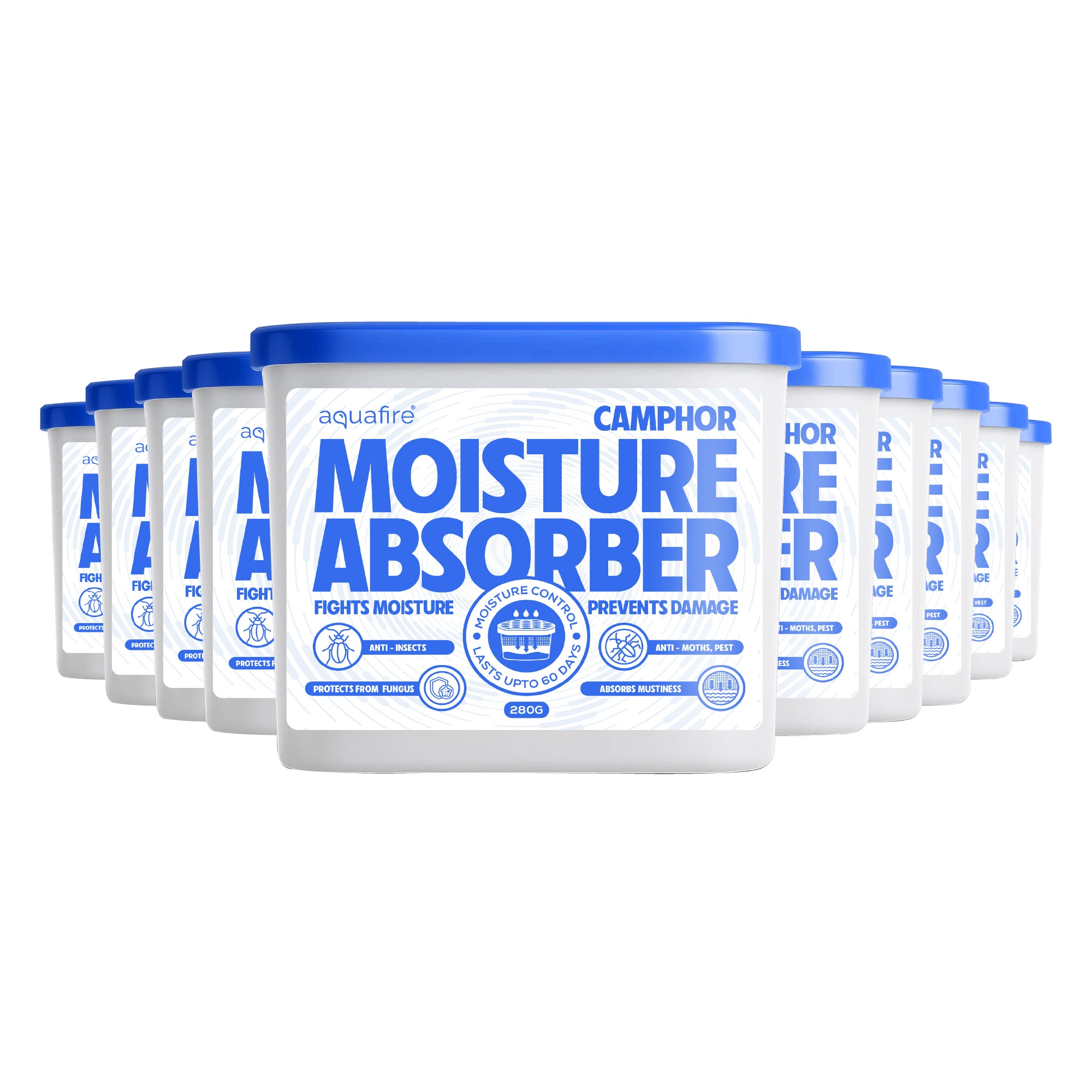 Moisture Absorber, 280g , CAMPHOR , Spill Proof Dehumidifier, Fights Moisture, Prevents Damage & Fungus