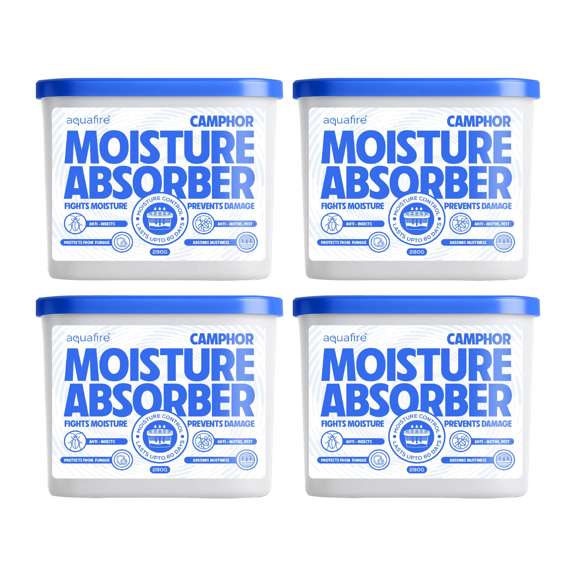 Moisture Absorber, 280g , CAMPHOR , Spill Proof Dehumidifier, Fights Moisture, Prevents Damage & Fungus