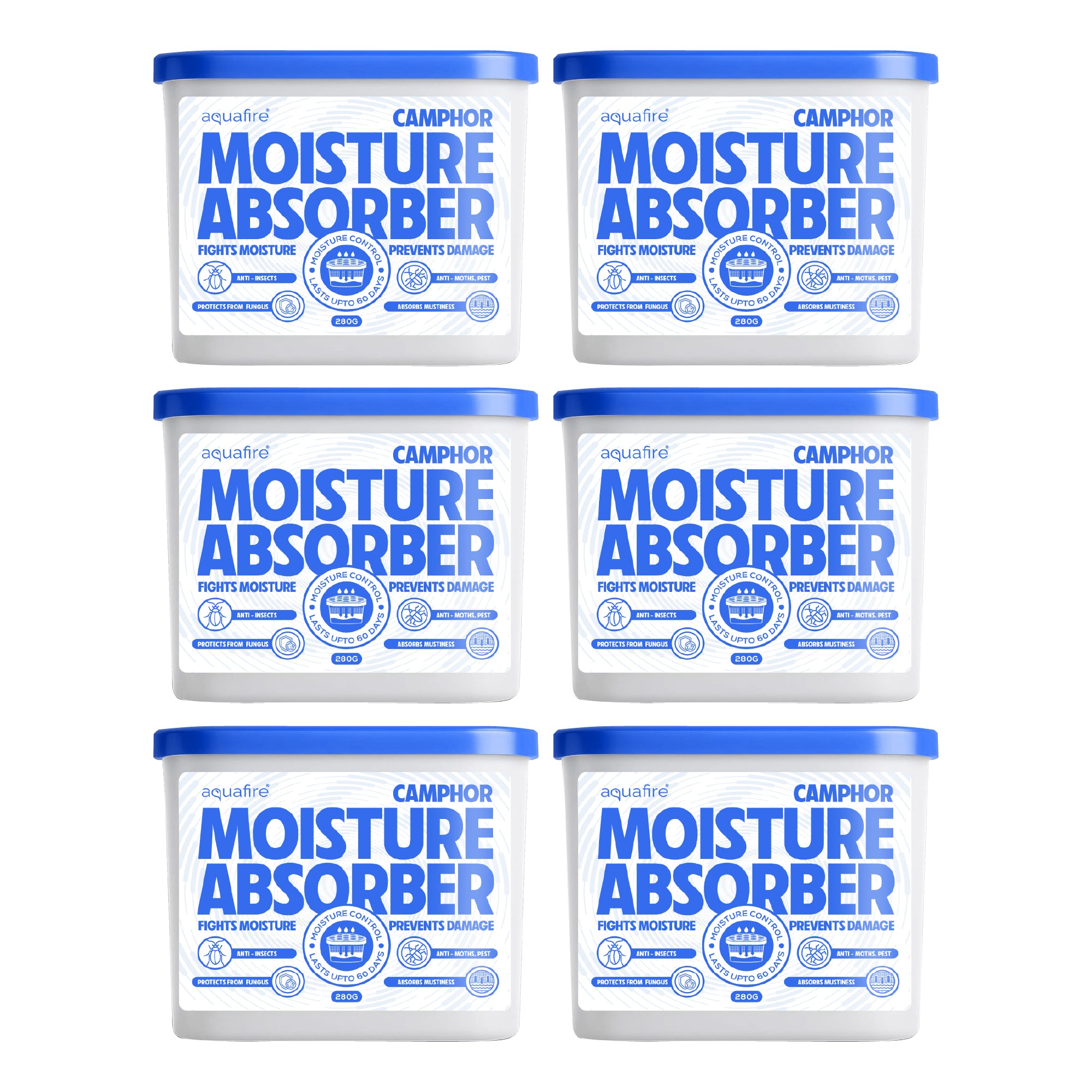Moisture Absorber, 280g , CAMPHOR , Spill Proof Dehumidifier, Fights Moisture, Prevents Damage & Fungus