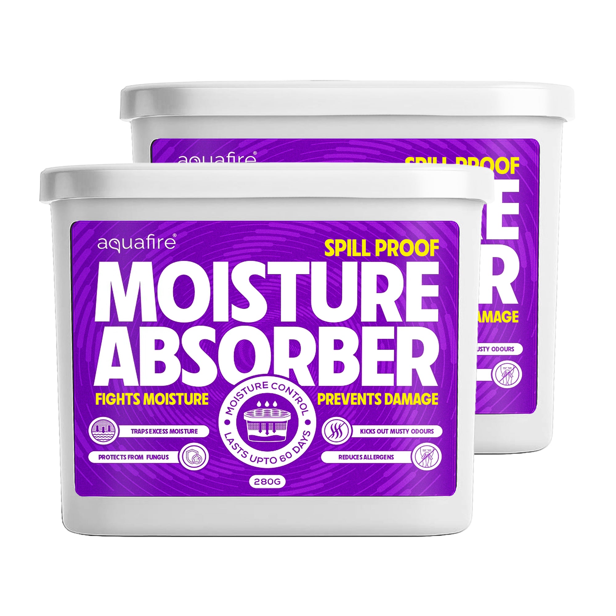 Moisture Absorber, 280g , Lavender , Spill Proof Dehumidifier, Fights Moisture, Prevents Damage & Fungus