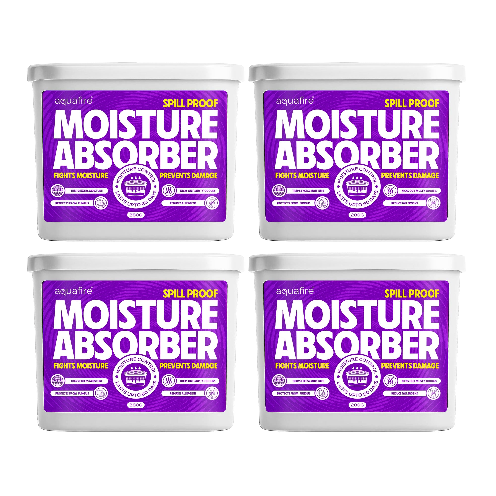 Moisture Absorber, 280g , Lavender , Spill Proof Dehumidifier, Fights Moisture, Prevents Damage & Fungus