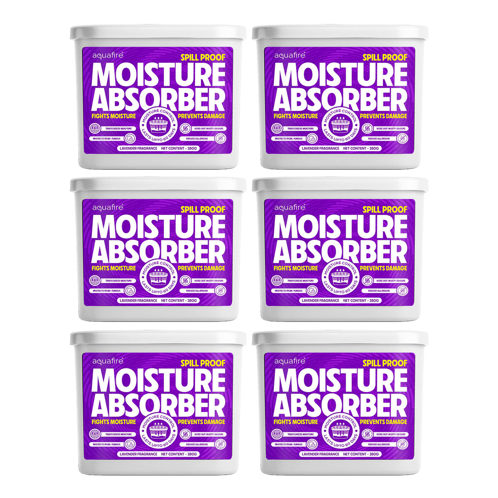 Moisture Absorber, 280g X 6, LAVENDER, Spill Proof Dehumidifier, Fights Moisture, Prevents Damage & Fungus