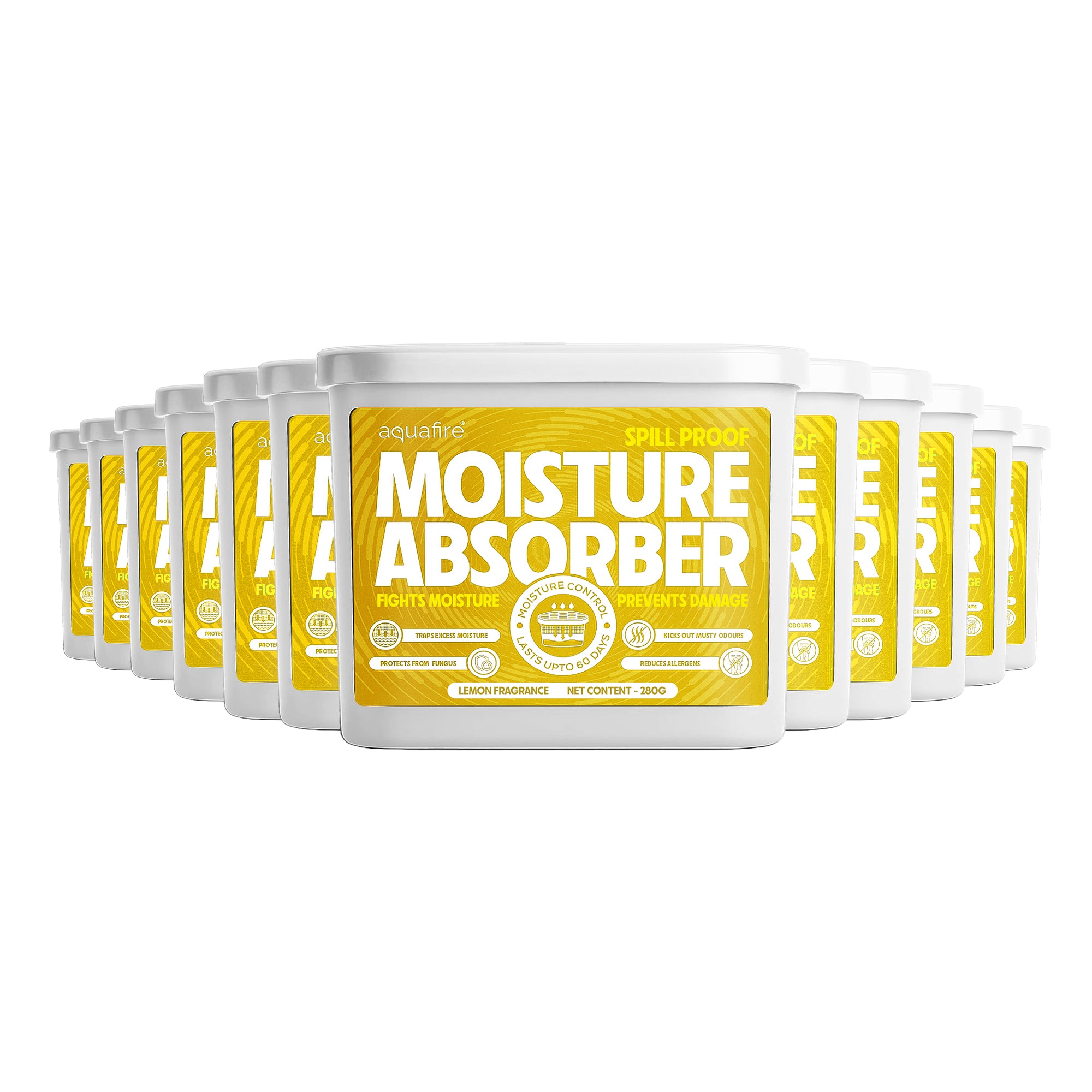 Moisture Absorber, 280g , Lemon , Spill Proof Dehumidifier, Fights Moisture, Prevents Damage & Fungus