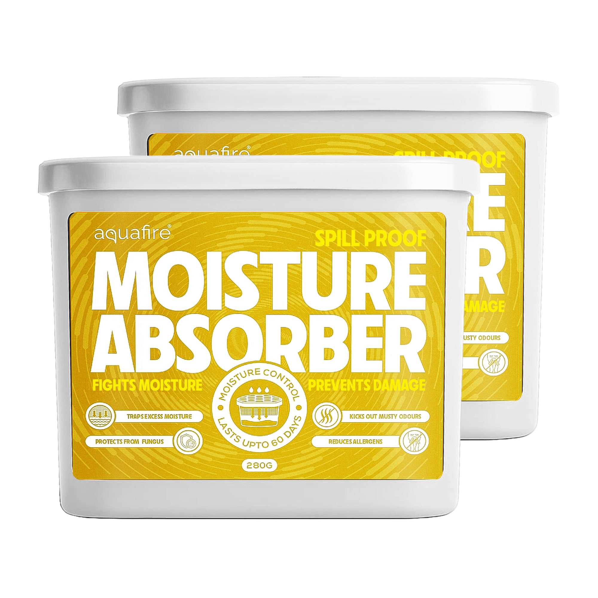 Moisture Absorber, 280g , Lemon , Spill Proof Dehumidifier, Fights Moisture, Prevents Damage & Fungus