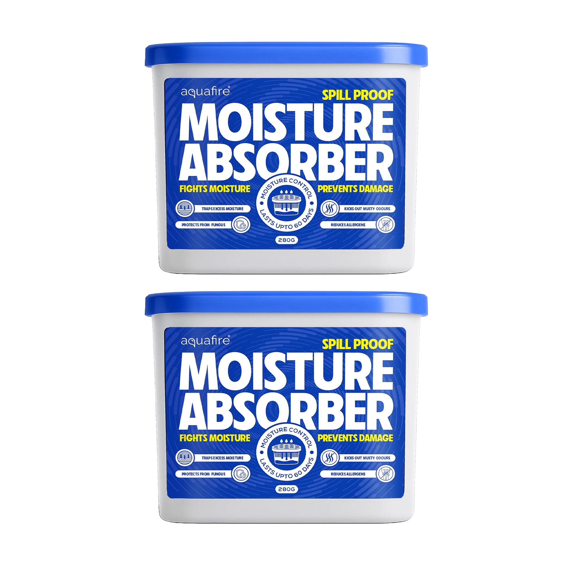 Moisture Absorber, 280g X 2, Spill Proof Dehumidifier, Fights Moisture, Prevents Damage & Fungus