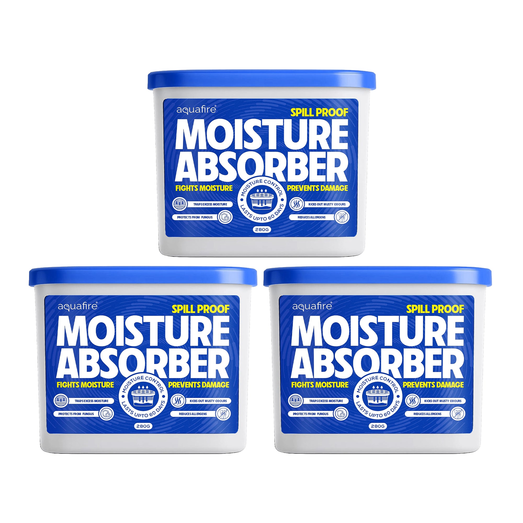 Moisture Absorber, 280g , Spill Proof Dehumidifier, Fights Moisture, Prevents Damage & Fungus