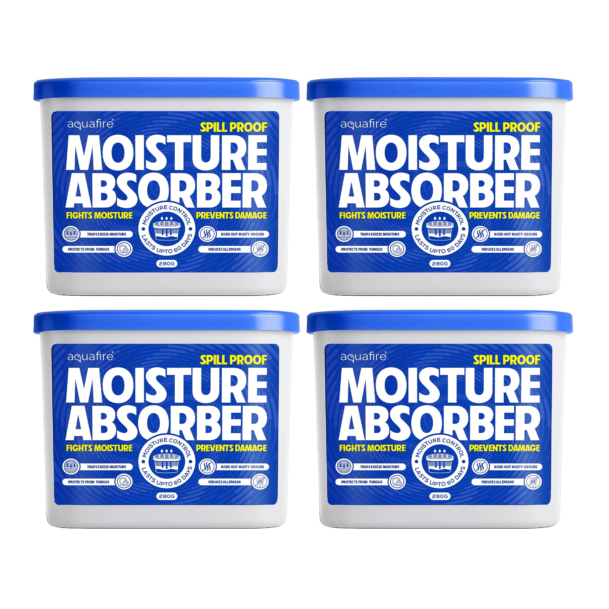 Moisture Absorber, 280g , Spill Proof Dehumidifier, Fights Moisture, Prevents Damage & Fungus
