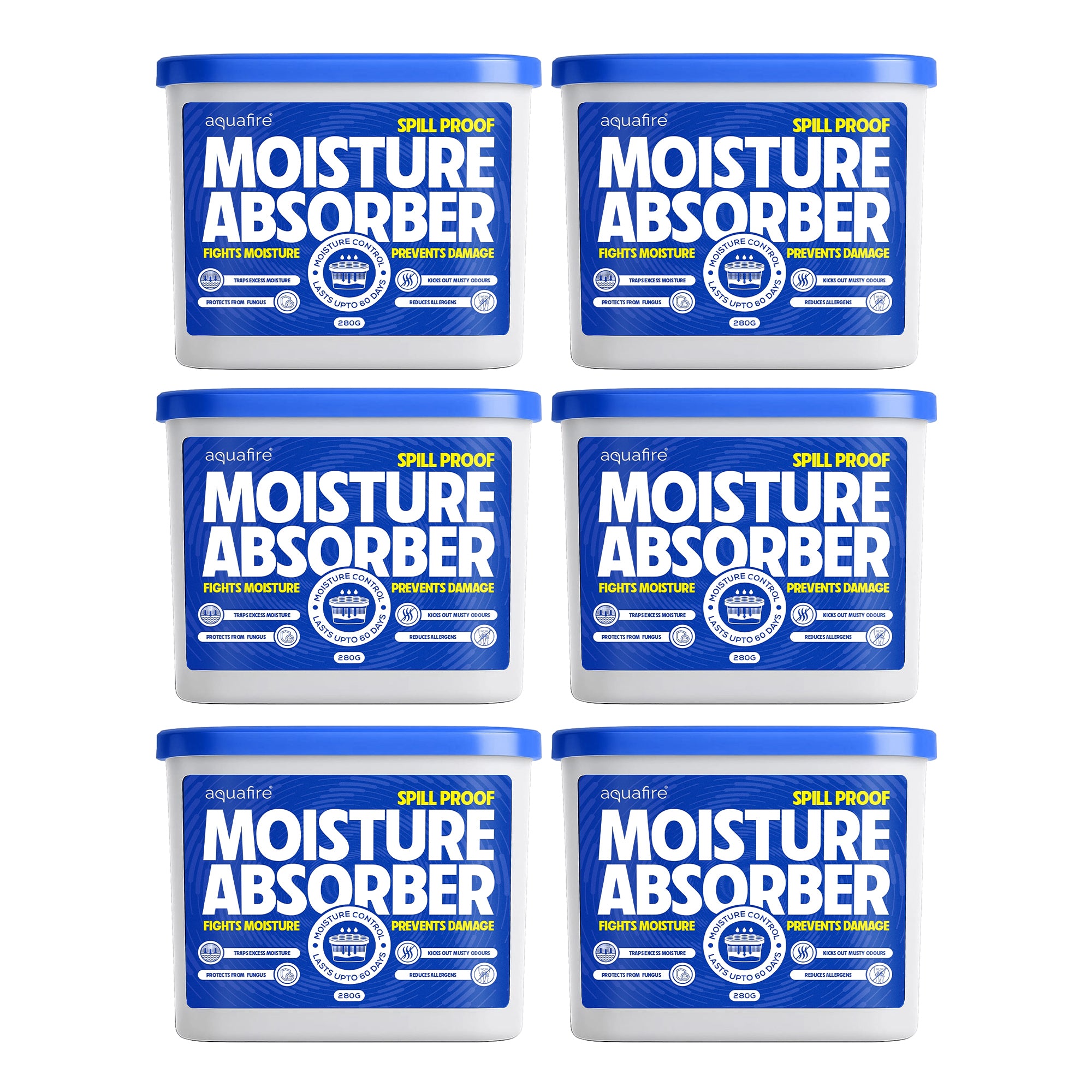 Moisture Absorber, 280g , Spill Proof Dehumidifier, Fights Moisture, Prevents Damage & Fungus