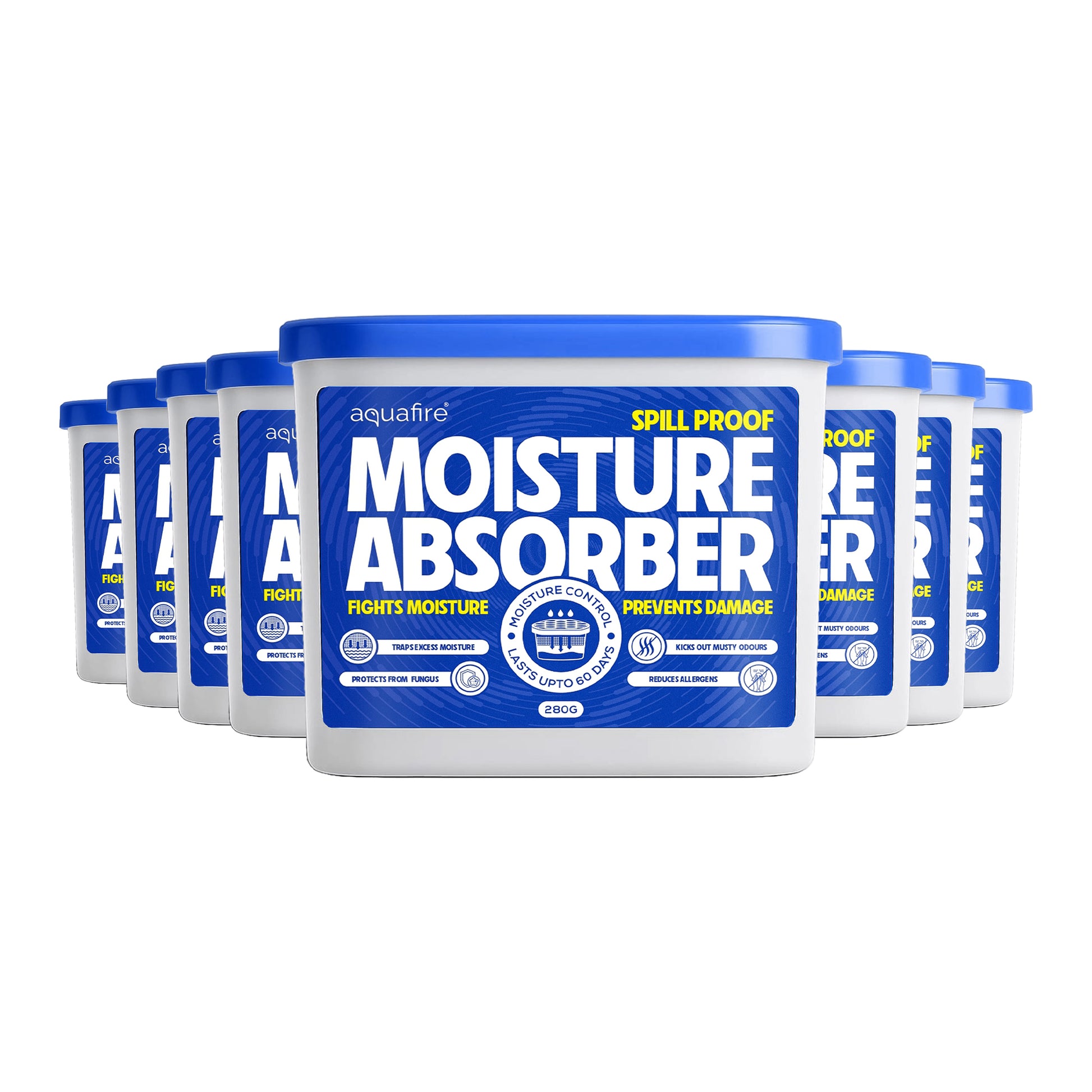 Moisture Absorber, 280g X 12, Spill Proof Dehumidifier, Fights Moisture, Prevents Damage & Fungus