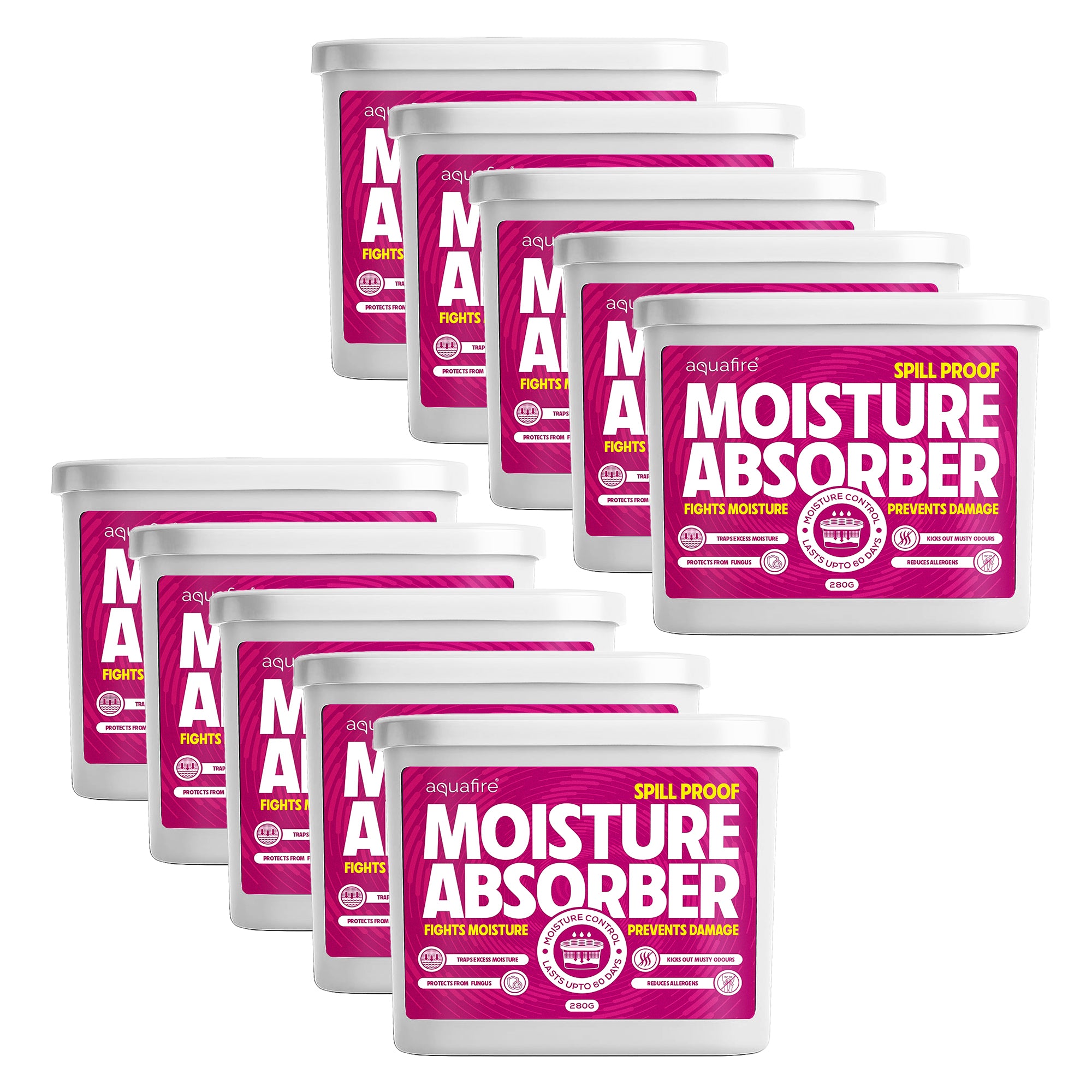 Moisture Absorber, 280g , Rose, Spill Proof Dehumidifier, Fights Moisture, Prevents Damage & Fungus