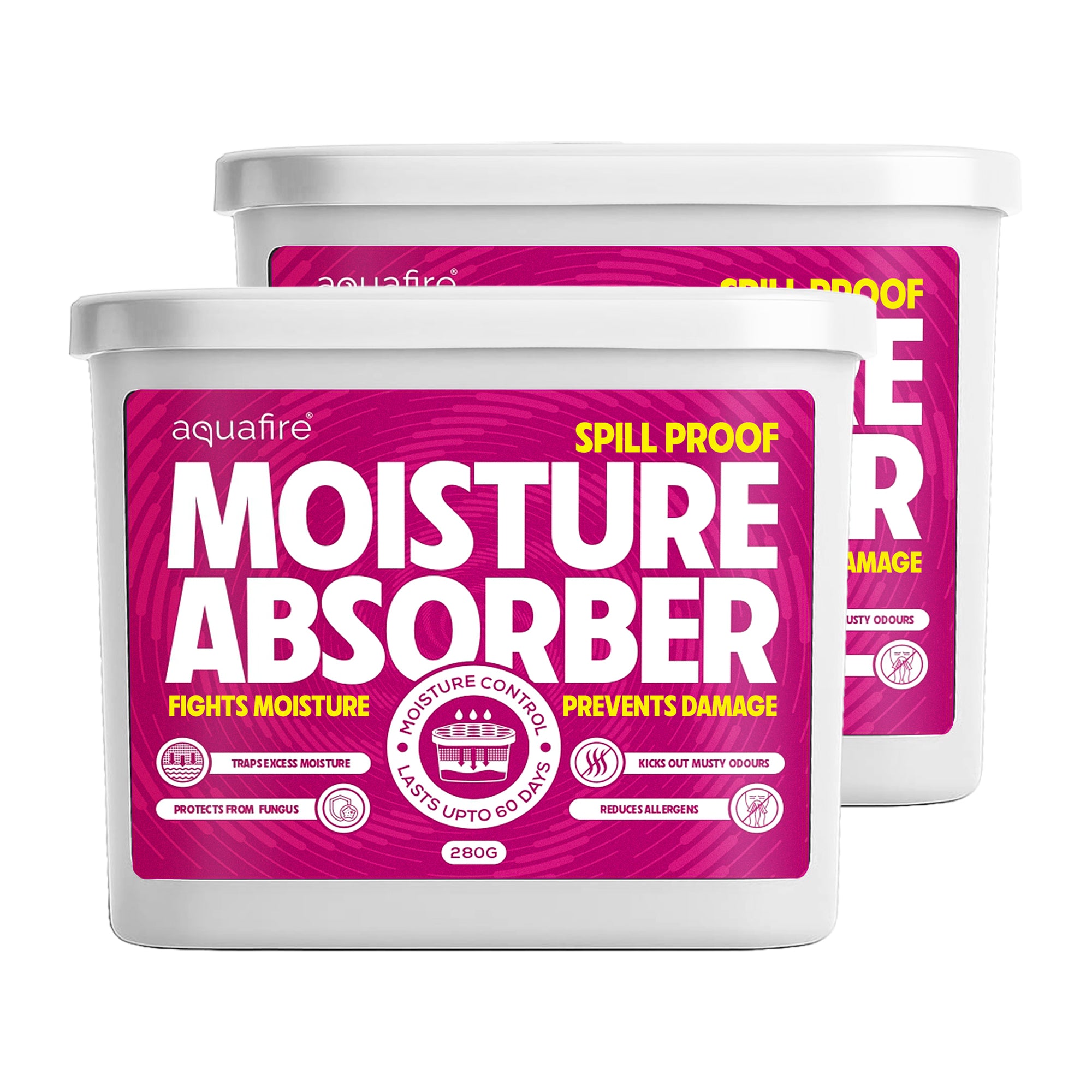 Moisture Absorber, 280g , Rose, Spill Proof Dehumidifier, Fights Moisture, Prevents Damage & Fungus