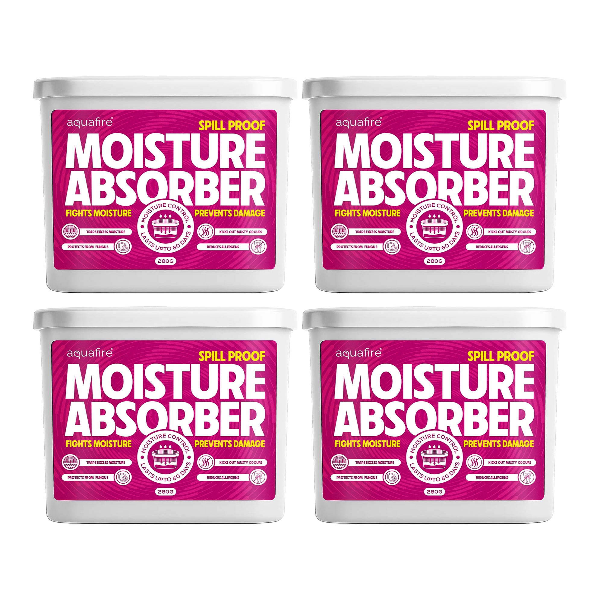 Moisture Absorber, 280g , Rose, Spill Proof Dehumidifier, Fights Moisture, Prevents Damage & Fungus