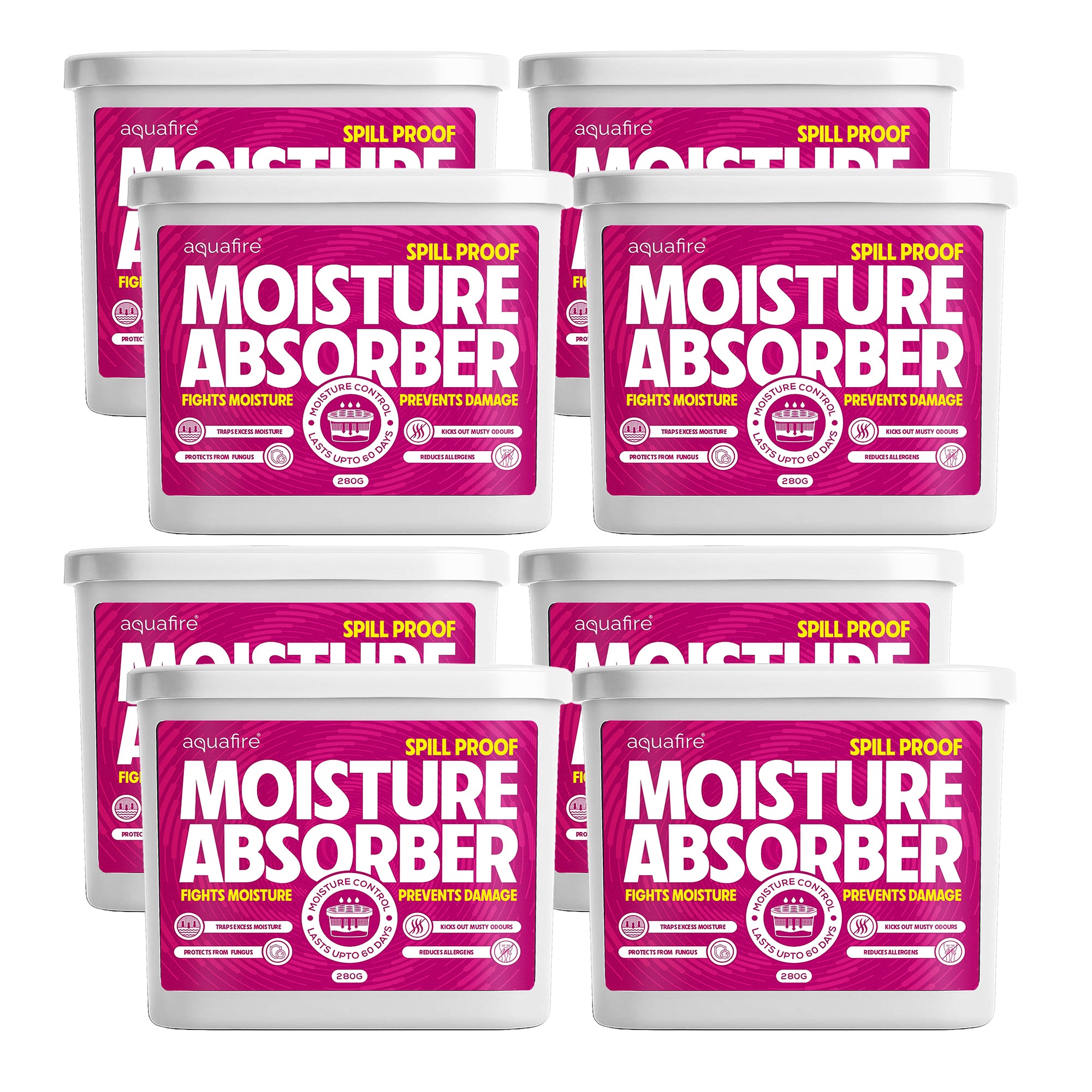 Moisture Absorber, 280g , Rose, Spill Proof Dehumidifier, Fights Moisture, Prevents Damage & Fungus